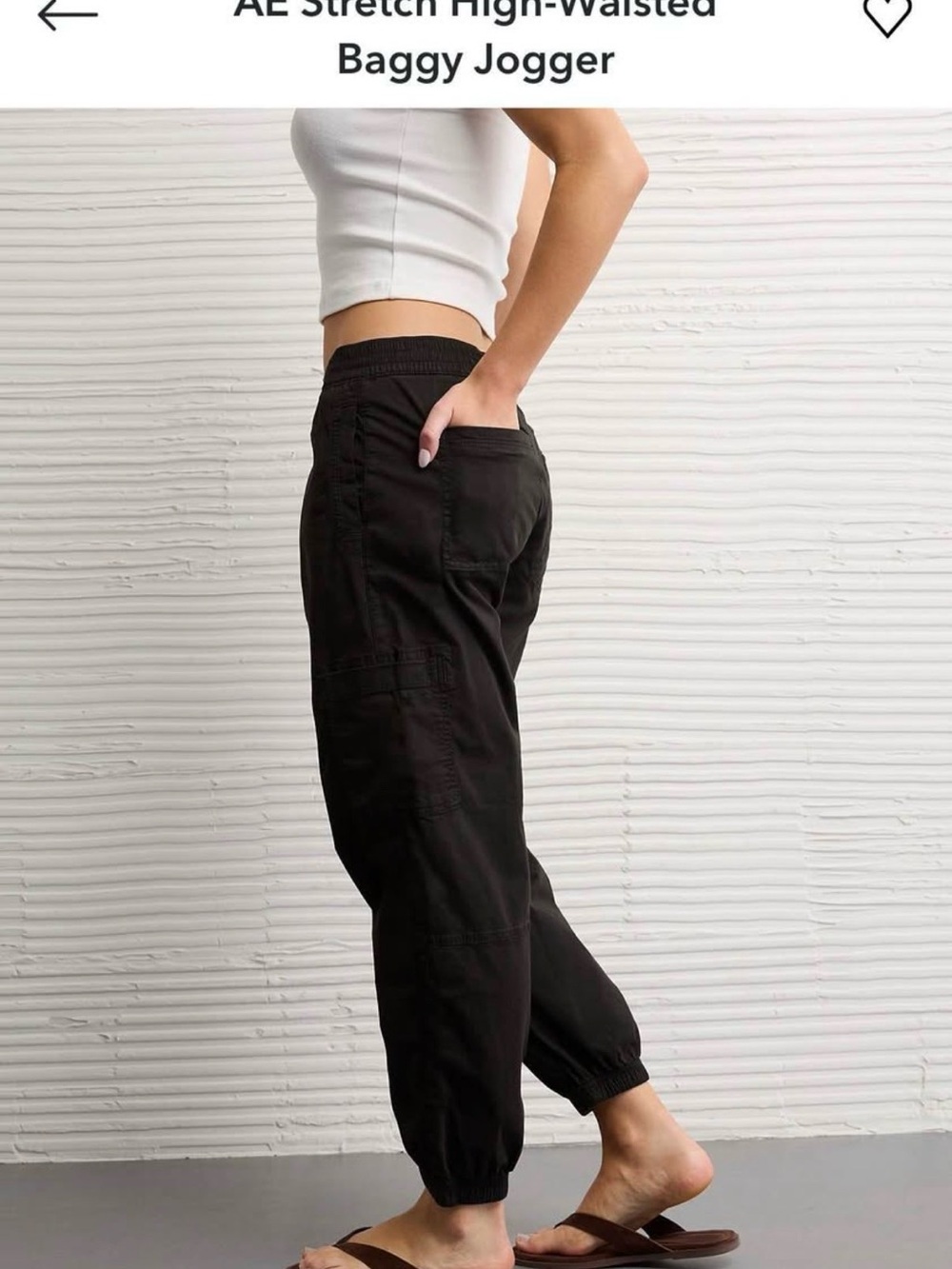 American Eagle Outfitters Black High-Waisted Baggy Joggers